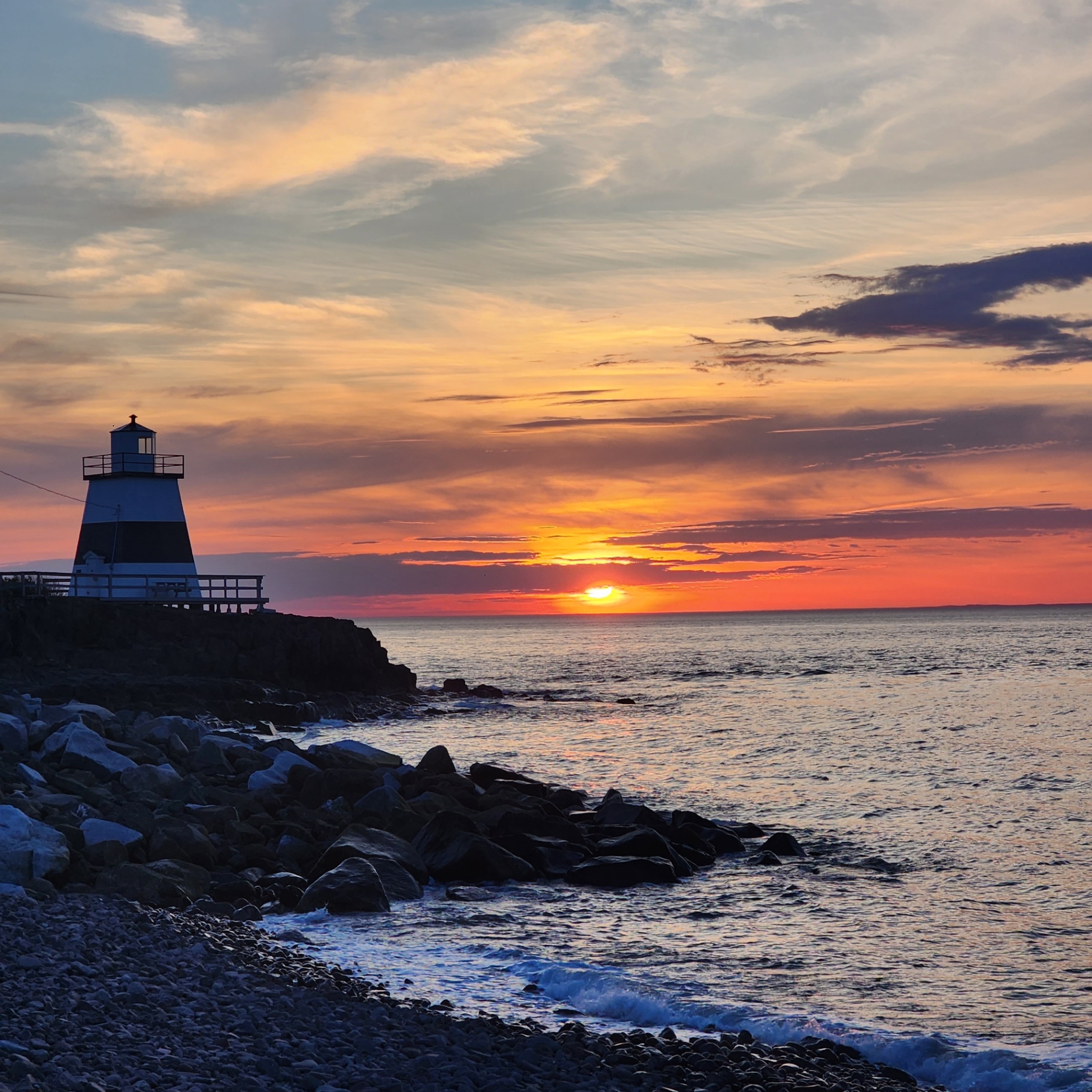 Sunset on the Bay of Fundy coast in the Annapolis Valley