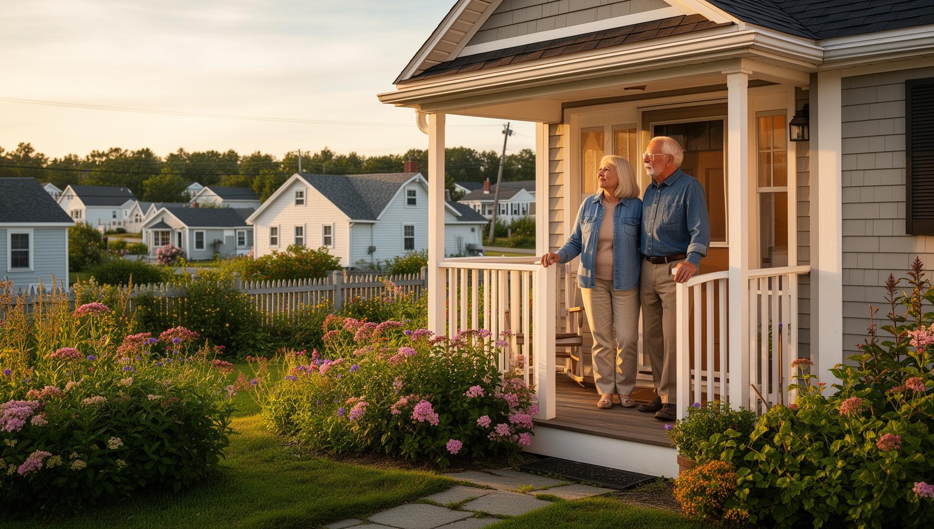 A couple enjoying the porch of their next home